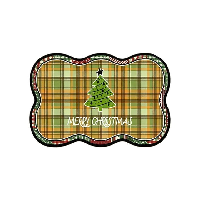 SIYTUAU Christmas Diatom Mud Floor Mat Absorbent Non Slip Bathroom Rug 16X24 Inches For Holiday Decoration Type C C