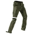 thumbnail image 1 of Xyxonk Pantalon de Randonnée pour Hommes Convertible Séchage Rapide Imperméable Fermeture Éclair Pêche Safari Cargo Léger Extérieur Couleur Unie avec 4 Poches Profondes Vert Foncé TG, 1 of 2