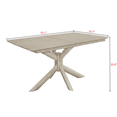 thumbnail image 5 of Home Design Geneva Dining Table, Antique Gray, Rectangular top, Middle divided design, Rounded edges, Pedestal base, Modern style, Durable construction, Easy assembly, 5 of 5