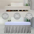 thumbnail image 3 of EIGTHTAIL Wrap Around Ruffled Bed Skirt with Adjustable Elastic Belt - 15 Inch Drop Easy to Put On  Wrinkle Free Bedskirt Dust Ruffles  Frame Cover for Queen  King and C-King Size Beds  B, 3 of 7
