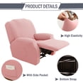 thumbnail image 3 of Rosnek Stretch Recliner Slipcover with Pockets Furniture Chair Cover, Pink (4 Pieces), 3 of 8
