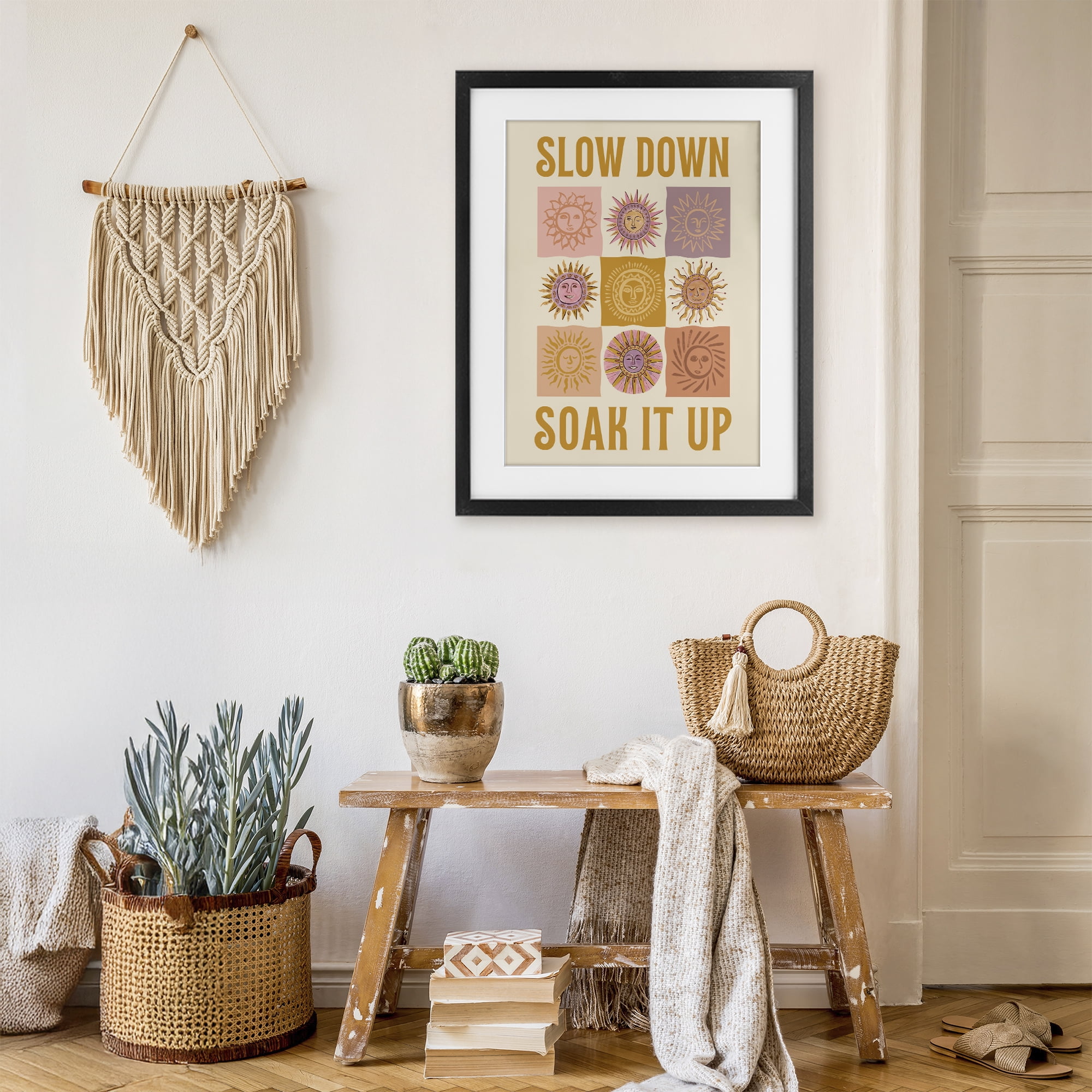 Stupell Industries Slow Down Soak It Up Black Framed Print Under Glass, design by Two If By Sea Studios