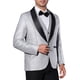 thumbnail image 4 of INSPIRE CHIC Blazers para Hombre con Solapa Metálica y Un Botón, Estilo de Fiesta, Brillantes, Talla 2XL, Plata, 4 of 4