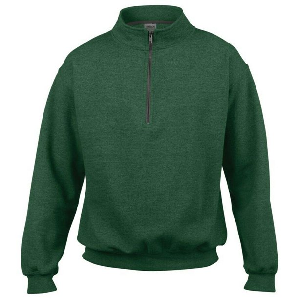Gildan - Sudadera top con cremallera 1/4 Modelo Vintage Adulto (Verde)