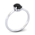 thumbnail image 2 of SuperJeweler 1 Carat Rose Cut Oval Shape Black and White Diamond Ring In 14 Karat White Gold For Women, 2 of 6