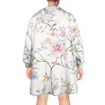 thumbnail image 2 of Wearable Oversized Blanket,Pioneer Flower Floral Print Pattern Wearable Blanket Hoodie for Adults,Cozy Hooded Blankets with Super Pockets,Super Warm Fuzzy Pullover for Women & Men, 2 of 6