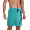 thumbnail image 2 of Honeii a Teal Ribbonin Print Men's Pajama Sleepwear Shorts - a comfy pajama bottom and lounge short for Relaxed Home Wear-3X-Large, 2 of 6