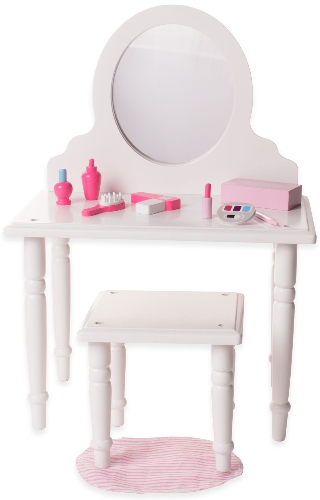 Eimmie 18 Inch Doll Furniture Vanity Stool Set With Accessories