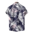 thumbnail image 7 of LODIENY Men's Hawaiian Wrinkle Free Shirts Lightweight Casual Summer Short Sleeve Button Down Tropical Tie Dye Gradient Color Printed Holiday Beach Vacation Tees Shirt Tops Gray M, 7 of 7