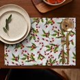thumbnail image 5 of White Christmas Candy Cane Pattern Summer Placemats Table Placemats Set Of 4-Linen Kitchen Washable Placemats Table Mats 11.8"x17.7" Non-Slip Heat Resistant, 5 of 6