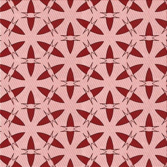 Ahgly Company Indoor Square Patterned Grapefruit Red Area Rugs, 7' Square