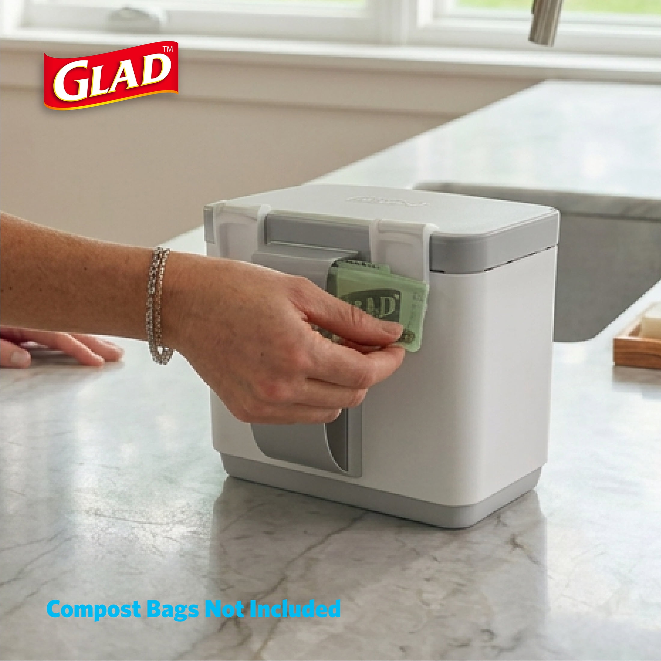 Glad 1.5 Gallon Countertop Compost Bin - Gray
