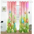 thumbnail image 2 of Coolnut Easter Bunny Egg Blackout Curtain for Bedroom, 2 Panels Thermal Insulated Blackout Drapes Long Darkening Curtains with Grommets,55"x 72", 2 of 5