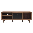 thumbnail image 5 of Media TV Stand Console Table, Walnut, Wood, Metal, Industrial Living Room Lounge Cafe Lobby Hospitality Restaurant, Modern Contemporary HB34582, 5 of 10