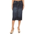 thumbnail image 2 of Fashion2Love Women's Juniors/Plus Size Calf - Length Pencil Stretch Denim Skirt, 2 of 6
