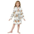 thumbnail image 6 of FORMRS Niños Bathrobe Unisex Hooded Robe Soft Plush Pajamas Sleepwear, Size 10-12T, Orange Snow Houses, 6 of 7