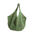 thumbnail image 3 of Bolsa de verano de la playa tejida Bolsa de trajes de playa para mujer casual para el trabajo de compras en la calle Viajes Verde, 3 of 8