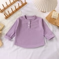 thumbnail image 3 of QIbmong Ribbed Knit Tops for Infants Toddler Girls Boys Crew Neck Cuffed Long Sleeve Kids Casual Fall Winter Loungewear Going out School Shirts(18-24 Months,Purple), 3 of 9