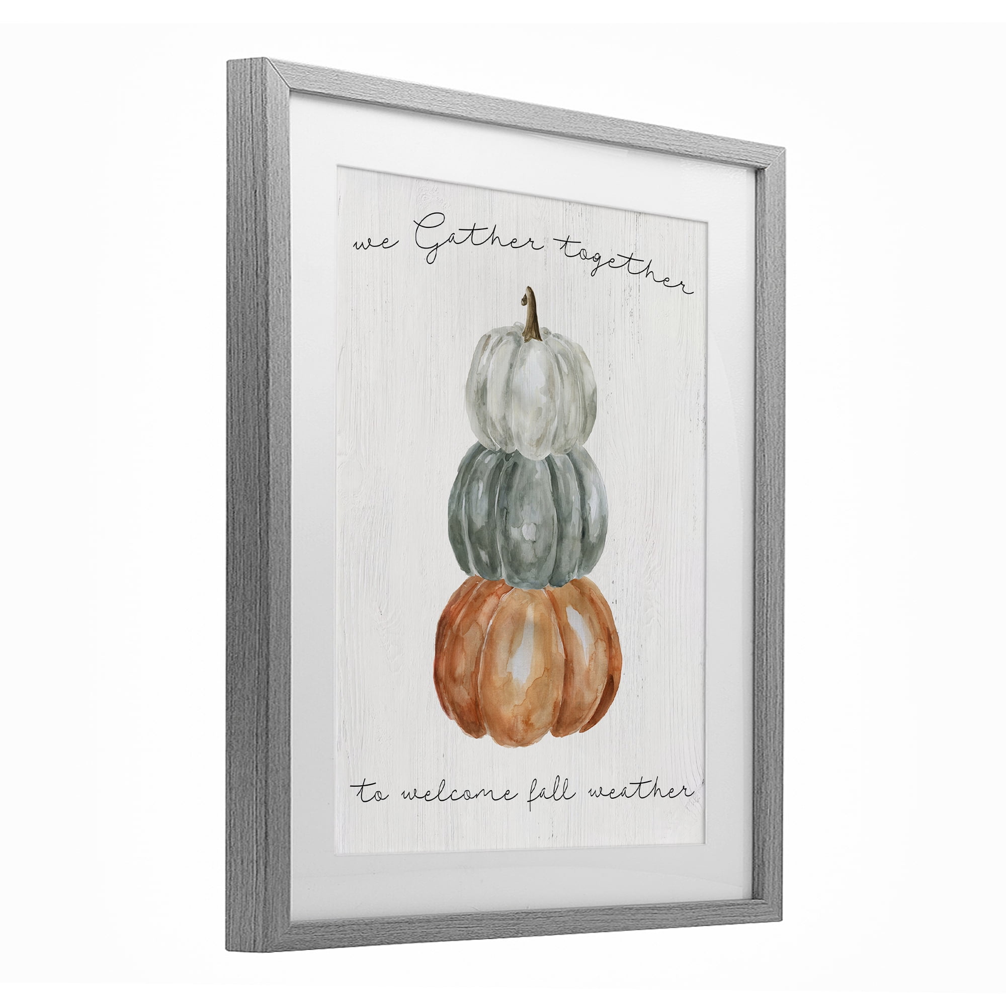 Stupell Industries Gather Together Fall Weather Gray Framed Print Under Glass, design by Livi Finn
