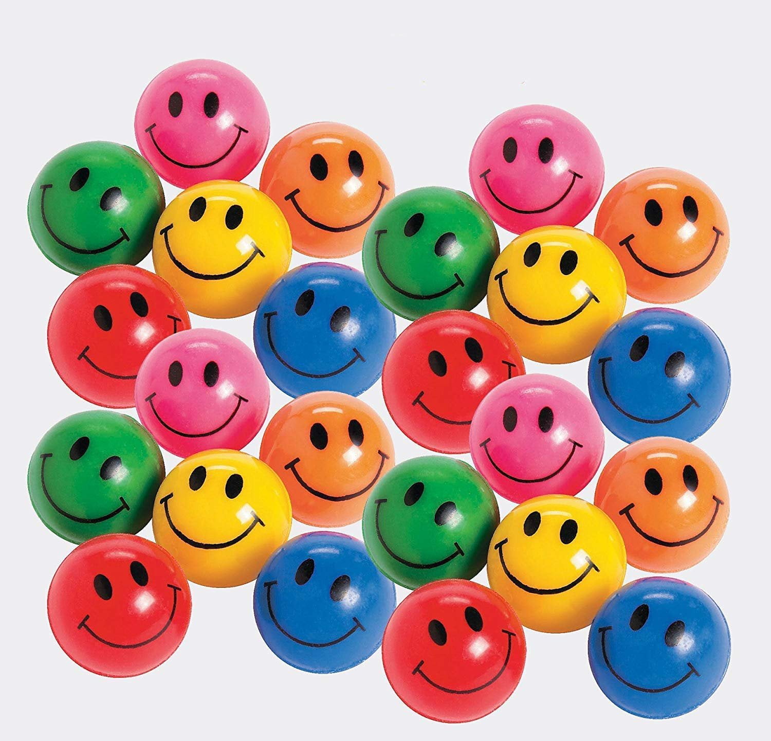 Smiley Bouncy Ball Party Favors 1 inch 24 Super Cool Smile Face