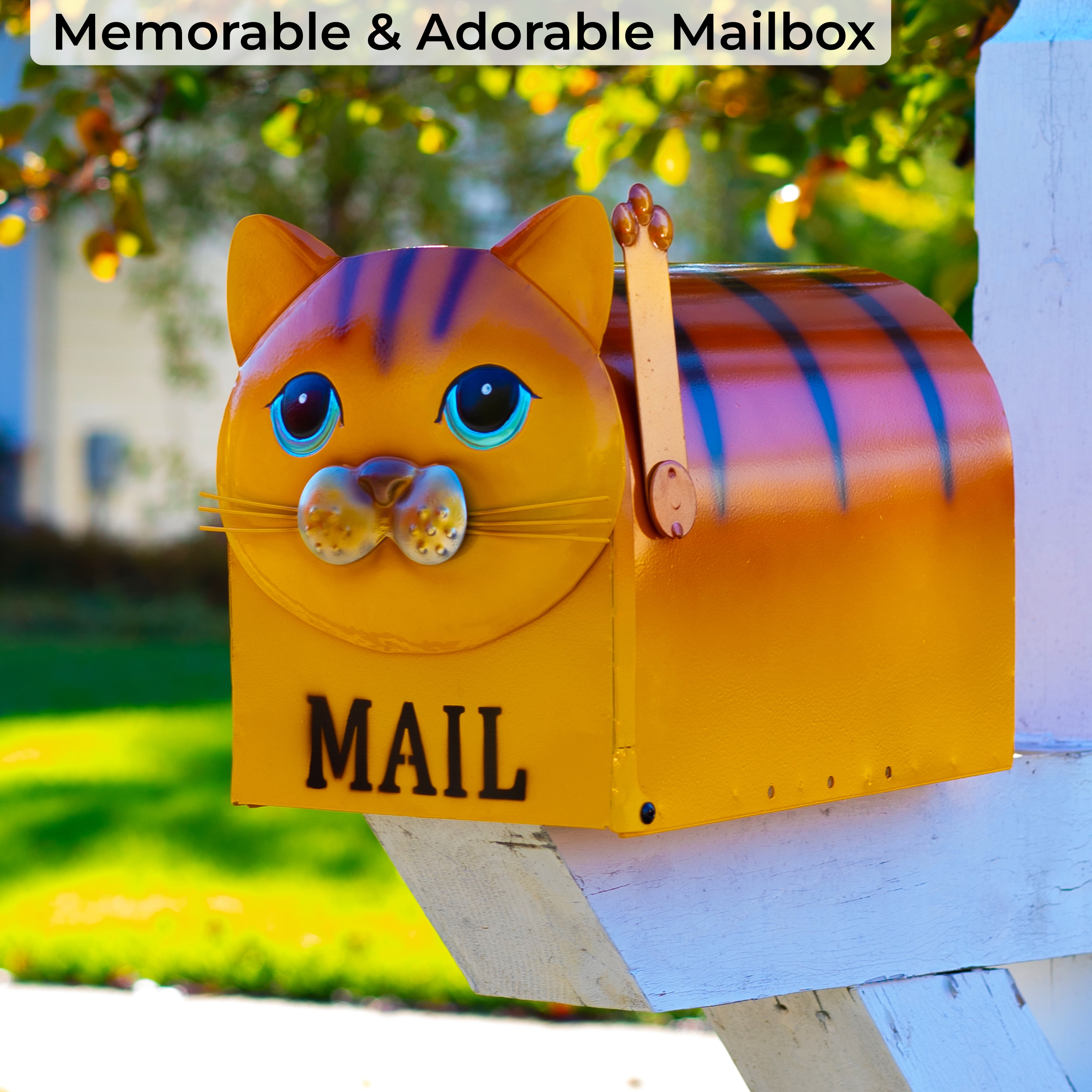 Made Easy Kit Metal Mailbox Animal Design - Fast Straight Forward Post Mounting Bracket Install - Durable All Weather Rust Resistant - Letters, Mail, Small Packages