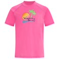 thumbnail image 2 of Kanu Surf Girls' Jade UPF 50+ Sun Protective Rashguard Swim Shirt, Sunset Neon Pink, 3T, 2 of 2