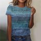 thumbnail image 3 of Tops de Ajuste Suelto para las Mujeres Sudadera Casual Impresa Manga Corta Cuello Redondo Superior, Poliéster, 3 of 4