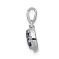 thumbnail image 2 of Finest Gold 14K White Gold Diamond & Sapphire Cluster Halo Pendant, 2 of 4