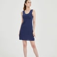 thumbnail image 5 of Defitshape Women's Summer Soft Sleeveless Nightgown Seamless Short Tank Dress Lightweight Night Sleep Dress Cool V Neck Sleepwear Full Slip Under Dress Royal Blue Medium, 5 of 5