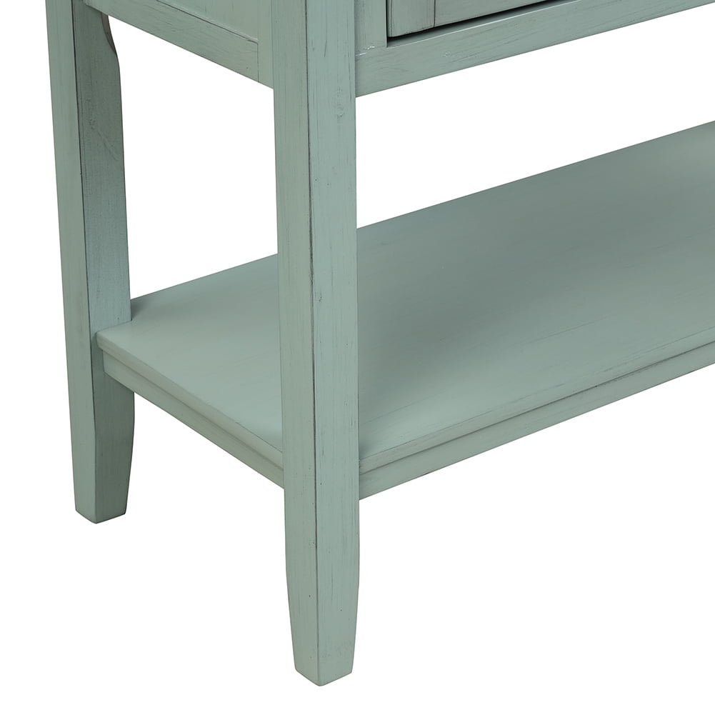 Lowestbest 36" Entryway Side Table, Modern Console Table for Living Room with 2 Drawers, 1 Cabinet and 1 Shelf (Green) Lowestbest 36" Entryway Side Table, Modern Console Table for Living Room with 2 Drawers, 1 Cabinet and 1 Shelf (Green)
