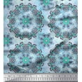 thumbnail image 1 of Soimoi Satin Silk Fabric Mandala Kaleidoscope Printed Craft Fabric by The Yard 42 Inch Wide, 1 of 1