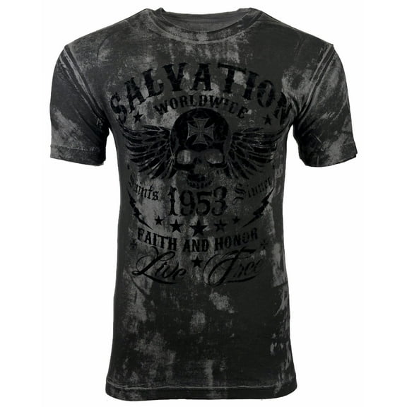 ARCHAIC Men's Short Sleeve Crewneck T-Shirt BLACK TIDE