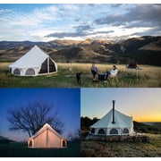 WHITEDUCK Avalon Canvas Bell Tent - Luxury All Season Tent for Camping & Glamping Made from Premium & Breathable 100% Cotton Canvas w/Stove Jack, Mesh (13' (4M), Water Repellent)