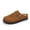Brown, variant on Women's Round Toe Suede Clogs Adjustable Buckle Clog Slippers Comfortable Slip On Footbed Indoor Outdoor Shoes Mules