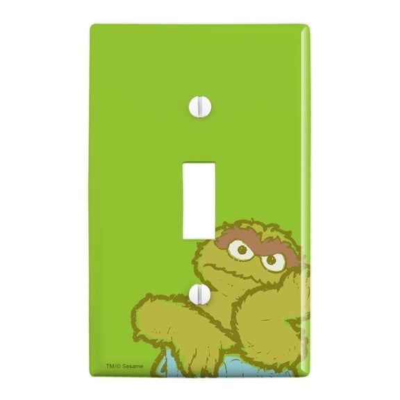 Sesame Street Oscar the Grouch Distressed Plastic Wall Decor Toggle Light Switch Plate Cover