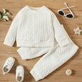 thumbnail image 4 of Coerni Toddler Baby Boy Outfits New born Fall Winter Clothes Knitted Pullover Sweaters Tops Sweatpants Sets 2pcs, 4 of 7