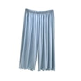 thumbnail image 4 of Mutghys Modal Cotton Pajama Pants for Women Scalloped Hem Solid Elastic Waist Capri Pants Home Relaxing Soft Comfy Casual Pajama Bottoms, 4 of 5