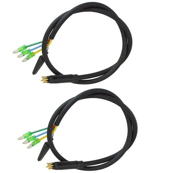 2Pcs E-Bike Motor Cable Extender 9Pin, 60cm, Black, M6 Male Connector for Front & Rear Wheel Hubs Cable