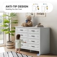 thumbnail image 5 of CHITOOMA White Dressers for Bedroom with 8 Drawer, Double Horizontal Wooden Dresser, Chest of Drawers for Living Room, Nursery, Hallway, 5 of 12