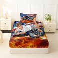 thumbnail image 4 of Manfei Cool Motocross Twin Sheets,Classic American Flag Bedding,Blue Red White,3pcs,1 Fitted Sheet and 1 Pillowcase, 4 of 6