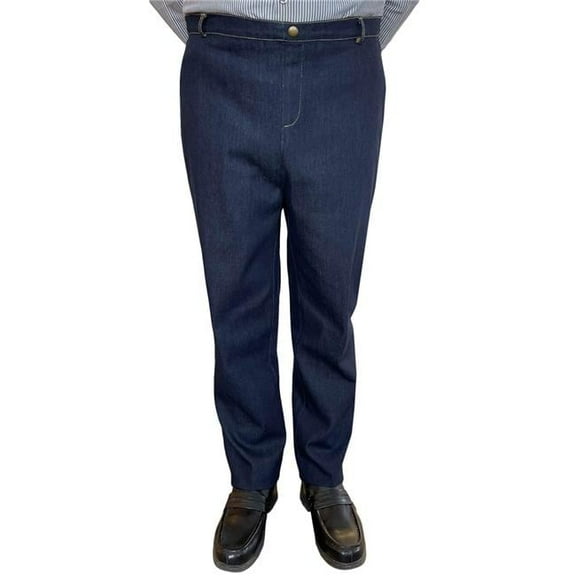 Back-Panel Adaptive Pants for Mens - Liam, Blue - Small