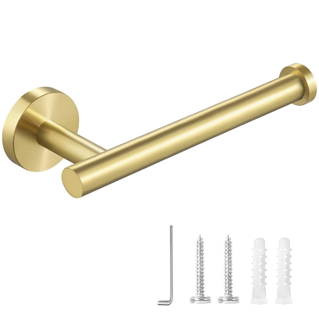 Soporte de papel higiénico de acero inoxidable 304, soporte de pared de oro cepillado, soporte de papel higiénico sin perforaciones, soporte de papel higiénico, baño