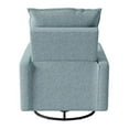 thumbnail image 6 of CorLiving Caillie Plush Blue Fabric Gliding & Swivel Manual Recliner Chair, 6 of 10