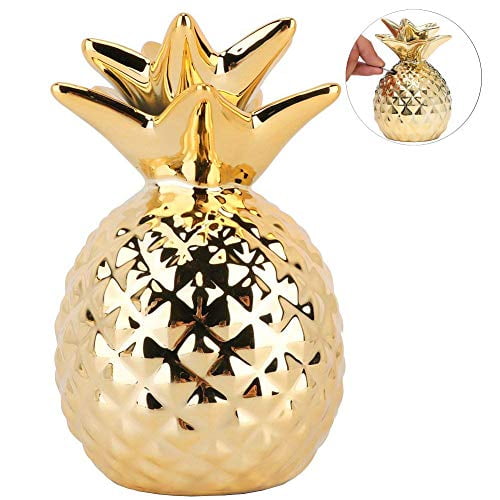 Pink Fenteer 4.3x7.7inch Piggy Bank Resin Pineapple Shape Cans Decorative Kids Adults Coin Money Bank Luxury Nordic Modern Home Bedroom Party Desk Decorations 