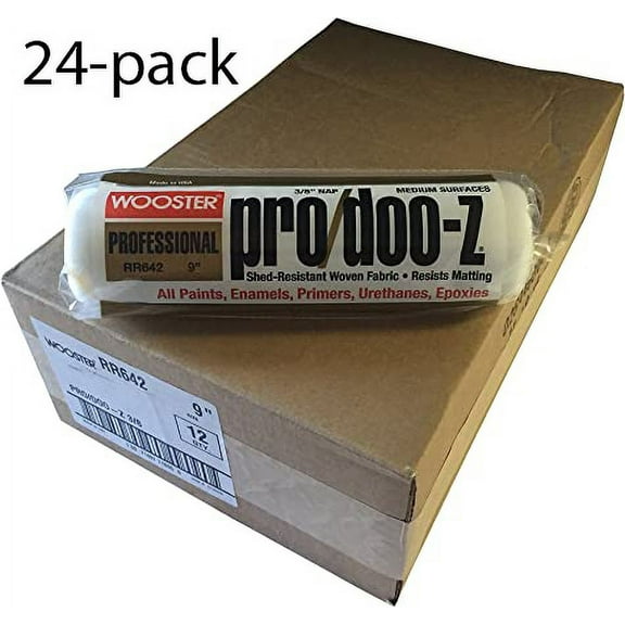 Wooster Genuine 9" Pro/Doo-Z 3/8" Nap 24-Pack Roller Cover - RR642-9-24PK