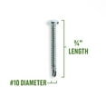 thumbnail image 3 of Hillman Self Drilling Screws #10 x 3/4", Steel, Zinc, Interior, Phillips, Silver, 6 pack, 3 of 8