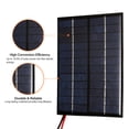 thumbnail image 3 of Amdohai 2W 12V Solar Panel with Clips Polycrystalline Silicon Solar Cell DIY Waterproof Camping Portable Power Solar Panel Compatible for Street Light Garden Lamp Fan Pump, 3 of 8