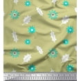 thumbnail image 1 of Soimoi Cotton Poplin Fabric Star & Holly Leaves Print Fabric by the Yard 42 Inch Wide, 1 of 1