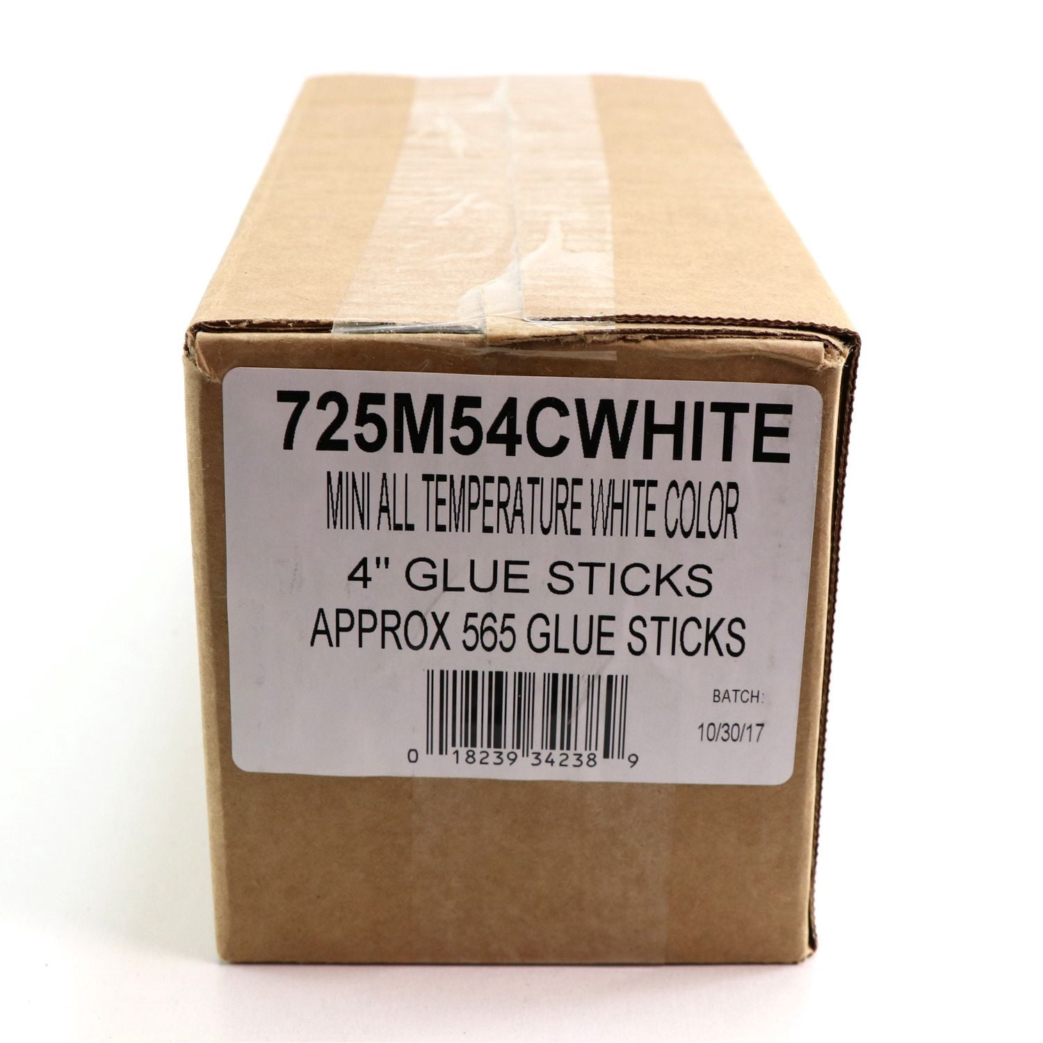 725M54CWHITE Mini Size 4" White Color Hot Glue Stick - 5 lb Box