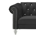 thumbnail image 4 of New Classic Emma 2-Piece Crystal Velvet Fabric Loveseat & Sofa Set in Black, 4 of 6